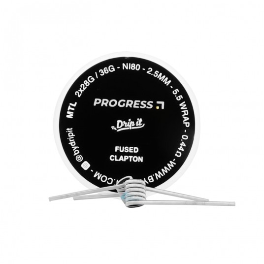 PREBUILT PROGRESS BY DRIP IT FUSED CLAPTON MTL - 0.44 OHM -zdjęcie numer 1
