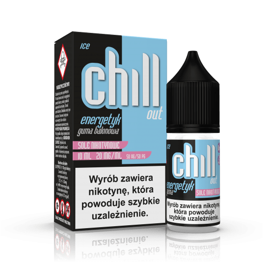 SALT TPD CHILL OUT 20MG 10ML - ENERGETYK GUMA BALONOWA ICE -zdjęcie numer 1