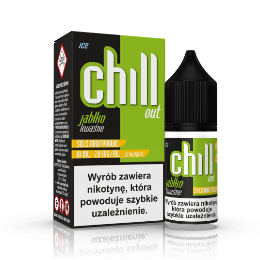 SALT TPD CHILL OUT 20MG 10ML - KWAŚNE JABŁKO ICE -zdjęcie numer 1