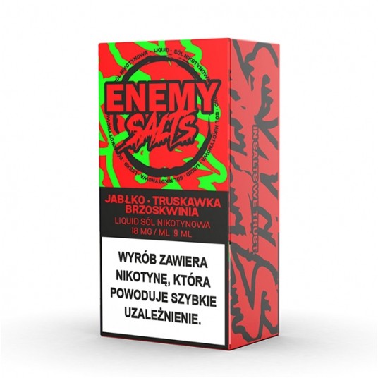SALT TPD ENEMY SALTS 18MG 9ML - JABŁKO TRUSKAWKA BRZOSKWINIA -zdjęcie numer 1