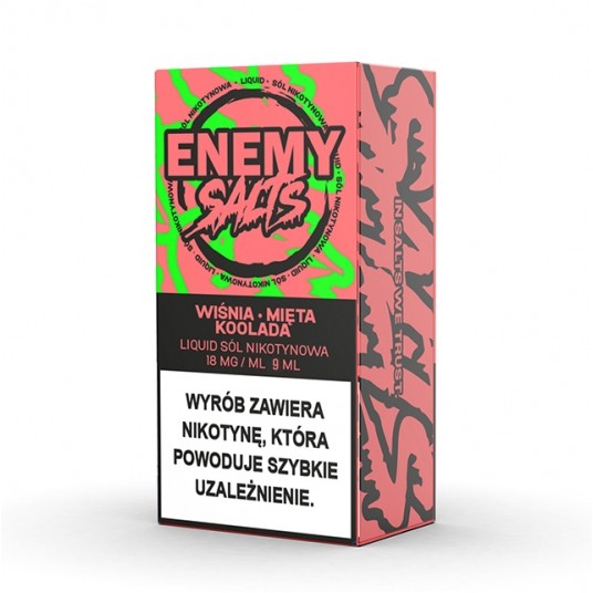 SALT TPD ENEMY SALTS 18MG 9ML - WIŚNIA MIĘTA KOOLADA -zdjęcie numer 1