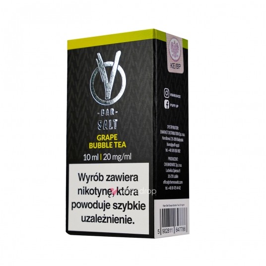 SALT TPD VBAR 20MG 10ML - GRAPE BUBBLE TEA -zdjęcie numer 1