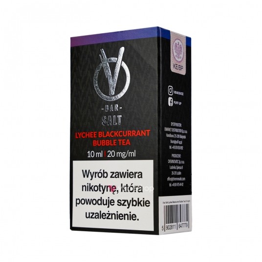 SALT TPD VBAR 20MG 10ML - LYCHEE BLACKCURRANT BUBBLE TEA -zdjęcie numer 1